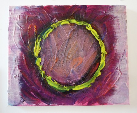 Series: Reimagining Ensō - the Zen circle; Acrylics on canvas, 25 x 30 cm