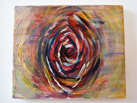 Series: Reimagining Ensō - the Zen circle; Acrylics on canvas, 25 x 30 cm