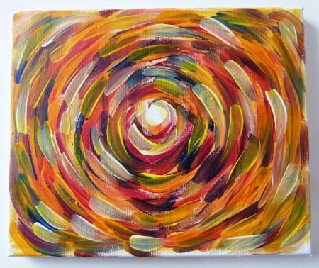 Series: Reimagining Ensō - the Zen circle; Acrylics on canvas, 25 x 30 cm