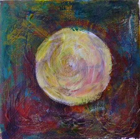 Series: Reimagining Ensō - the Zen circle; acrylic on canvas, 12 x 12 cm
